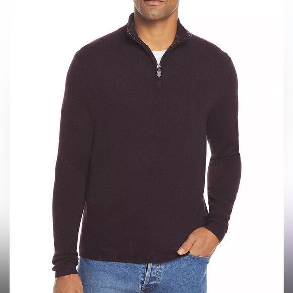 Bloomingdale’s Men’s Store Merino Wool 1/4 Zip Sweater Large - Picture 1 of 14